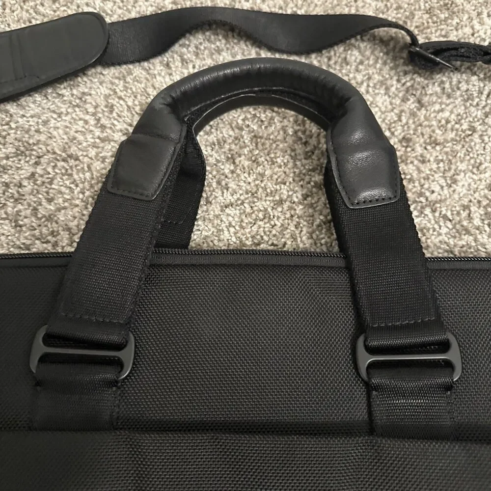 Tumi T-Tech Expandable Black Crossbody Briefcase Bag 58614D
